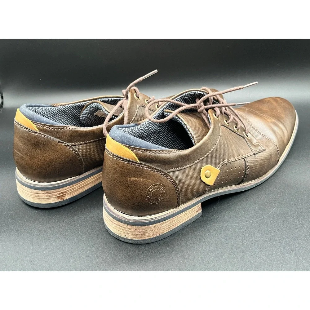 B-52 by‎ Bullboxer Mens Brown Cap Toe Lace Up Dress Shoes Oxford Size 11 Preppy